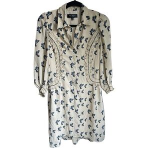 Max Studio London Womens Bird Print A-line Dress
